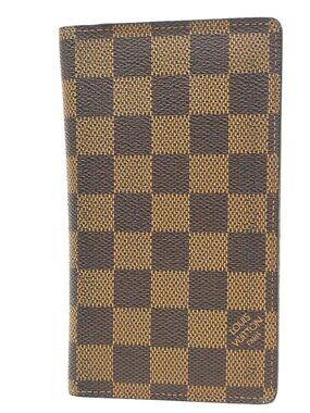 LOUIS VUITTON Agenda Poche Cover Damier Ebene Leather Brown Spain R20703 66KC966